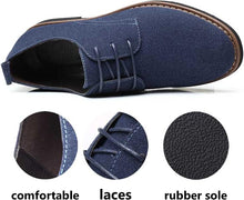 Load image into Gallery viewer, Men&#39;s Blue Casual Suede Leather Lace Up Shoes