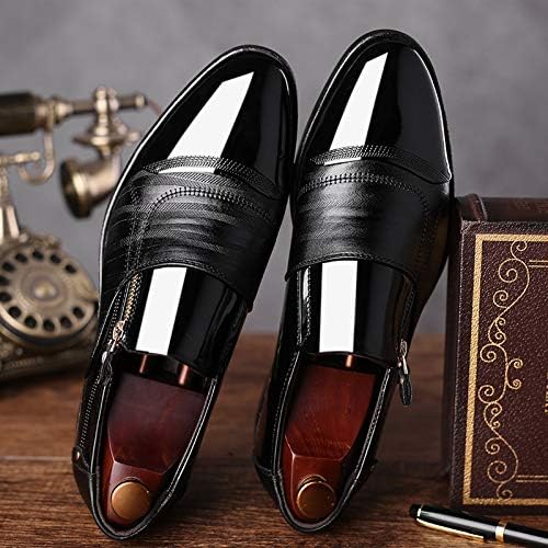 Men's Black Patent Leather Oxford Pointed Tuxedo Dress Shoes