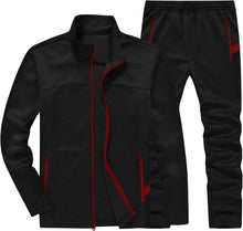 Load image into Gallery viewer, Men&#39;s Light Grey Two Color Zip Jacket/Pants Sweatsuit Tracksuit