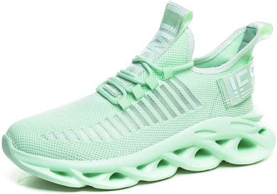 Mint Green Men's Running Shoes Breathable Mesh Sneakers