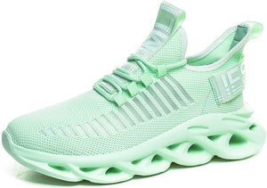 Mint Green Men's Running Shoes Breathable Mesh Sneakers