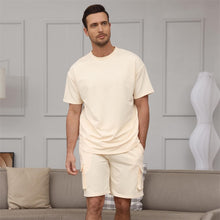 Load image into Gallery viewer, Men&#39;s White Cargo Style Short Sleeve Shirt &amp; Shorts Set