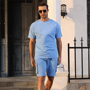 Men's White Cargo Style Short Sleeve Shirt & Shorts Set