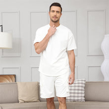 Load image into Gallery viewer, Men&#39;s White Cargo Style Short Sleeve Shirt &amp; Shorts Set