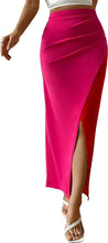 Load image into Gallery viewer, Cranberry Pink Wrap Maxi Skirt