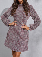 Load image into Gallery viewer, Multicolor Plaid Tweed Long Sleeve Dress