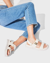 Load image into Gallery viewer, Black Leather Buckle Strap Comfy Open Toe Sandals