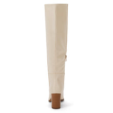 Load image into Gallery viewer, Nude Faux Leather Fashionable Chunky Block Knee High Boots