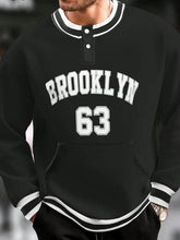 Load image into Gallery viewer, Men&#39;s Brooklyn Beige Long Sleeve Striped Pullover Sweatshirt
