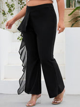 Load image into Gallery viewer, Plus Size Black Chiffon High Waist Loose Fit Pants