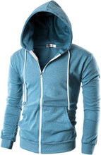 Load image into Gallery viewer, Men&#39;s Black Lightweight Long Sleeve Zipper Hoodie