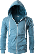 Load image into Gallery viewer, Men&#39;s Dark Grey Lightweight Long Sleeve Zipper Hoodie