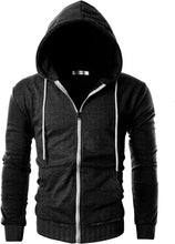 Load image into Gallery viewer, Men&#39;s Dark Grey Lightweight Long Sleeve Zipper Hoodie