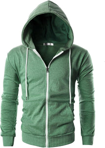 Men's Dark Grey Lightweight Long Sleeve Zipper Hoodie