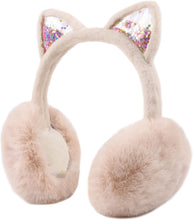 Load image into Gallery viewer, Cat Style Black Foldable Faux Fur Winter Style Ear Muffs