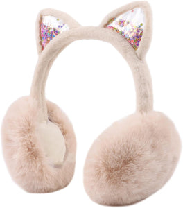 Cat Style Purple Foldable Faux Fur Winter Style Ear Muffs