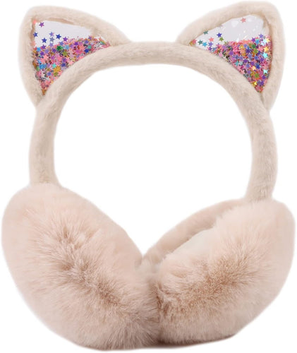 Cat Style Pink Foldable Faux Fur Winter Style Ear Muffs