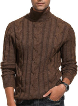 Load image into Gallery viewer, Men&#39;s High Quality Turtleneck Cable Knit Long Sleeve Sweater