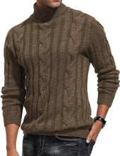 Load image into Gallery viewer, Men&#39;s High Quality Turtleneck Cable Knit Long Sleeve Sweater