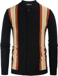Men's Vintage Style Retro Brown Long Sleeve Cardigan Sweater