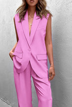 Load image into Gallery viewer, High Fashion Black Sleeveless Women&#39;s Dress Blazer &amp; Pants Suit