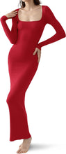 Load image into Gallery viewer, Chic Textured Red Long Sleeve Knot Maxi Dress