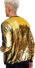 Load image into Gallery viewer, Men&#39;s Gold Sparkle Sequin Open Front Long Sleeve Jacket