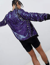 Load image into Gallery viewer, Men&#39;s Gold Sparkle Sequin Open Front Long Sleeve Jacket