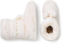 Load image into Gallery viewer, Winter Cream Fuzzy Pom Pom Bootie Slippers