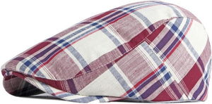Men's Pink Plaid Golf Style Gatsby Newsboy Hat