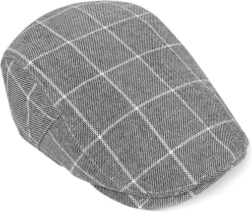 Men's Grey Plaid Golf Style Gatsby Newsboy Hat