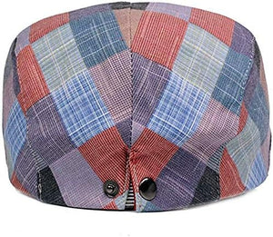 Men's Pink Plaid Golf Style Gatsby Newsboy Hat