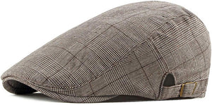 Men's Pink Plaid Golf Style Gatsby Newsboy Hat