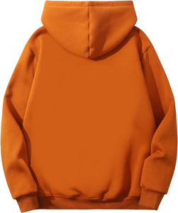 Men's Sherpa Fleece Orange Long Sleeve Hoodie