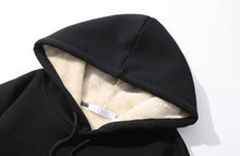 Load image into Gallery viewer, Men&#39;s Sherpa Fleece Black Long Sleeve Hoodie