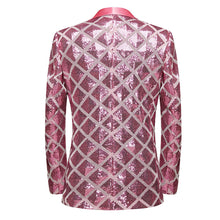 Load image into Gallery viewer, Pink Men&#39;s Diamond Sequin Long Sleeve Blazer