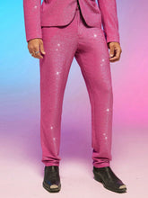 Load image into Gallery viewer, Pink Sequins Men&#39;s Sequin Glitter Dress Pants