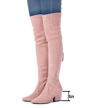 Load image into Gallery viewer, Pink Thigh High Suede Over The Knee Stretch Boot