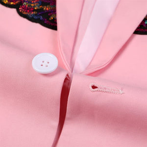Pink Men's Sequin Costume Performance Blazer