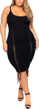 Load image into Gallery viewer, Plus Size Sleeveless Black Lace Up Bandage Style Dress