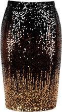 Load image into Gallery viewer, Designer Sequin Glitter Purple Black Silver High Waist Pencil Skirt