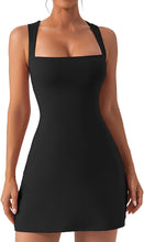 Load image into Gallery viewer, Chasity Black Square Cut Sleeveless Bodycon Dress