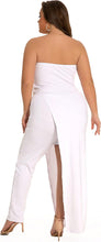 Load image into Gallery viewer, Plus Size White One Leg Stretch Jumpsuit