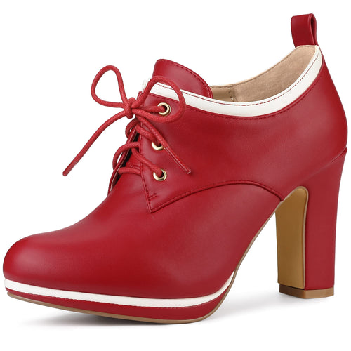 Red Retro Platform Booty Heels