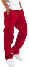 Load image into Gallery viewer, Red Men&#39;s Cargo Pocket Casual Pants