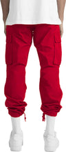 Load image into Gallery viewer, Red Men&#39;s Cargo Pocket Casual Pants