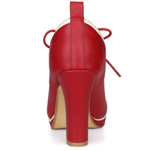 Load image into Gallery viewer, Red Retro Platform Booty Heels