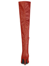 Load image into Gallery viewer, Red Stylish Glitter Over The Knee Boots