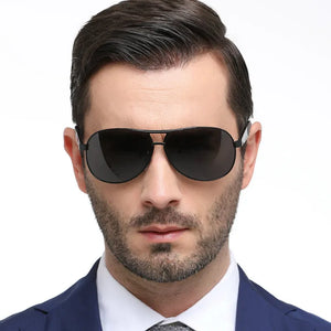 Men's Black Outdoor Driving Aviator Sunglasses