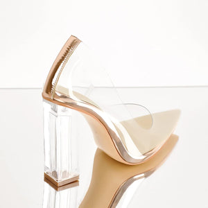 Clear Pointed Toe High Heel Pumps